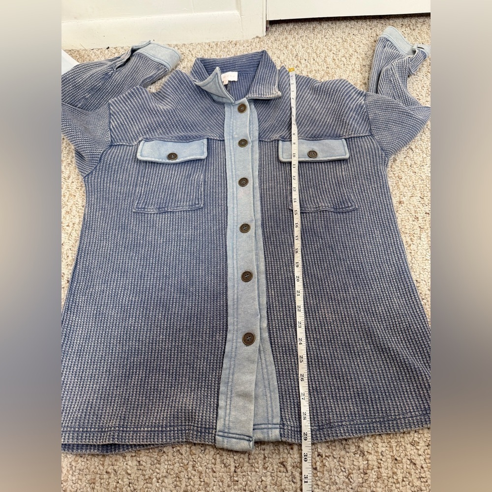 Entro Two-Tone Blue Cotton Jacket size L new without tag - Picture 5 of 6
